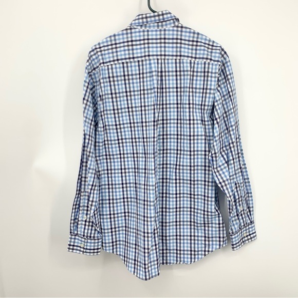 Vineyard Vines Men Size Medium Shirt Button Down Top Blue Checkered Plaid Tucker - Picture 4 of 5